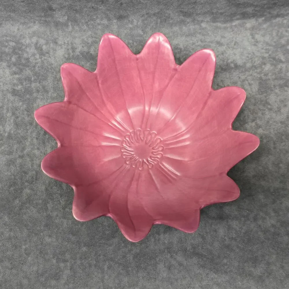 PartyLite Pink Asian Persuasion Lotus Flower Decorative Multi Use Bowl Floral - Picture 12 of 13